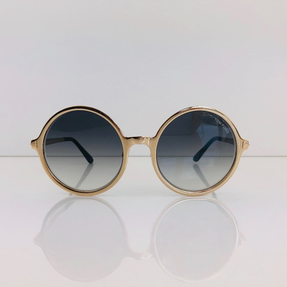 New TOM FORD Ava Round Gold Sunglasses - Picture 5 of 16